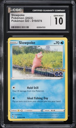 2022 Pokemon SWSH Pokemon GO Slowpoke #019 CGC 10 GEM MINT