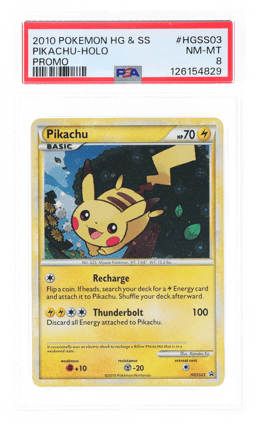 2010 Pokemon Heartgold Soulsilver Black Star Promo Holo Pikachu #HGSS03 PSA 8