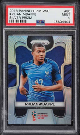 2018 Panini Prizm World Cup Silver Kylian Mbappe ROOKIE #80 PSA 9 MINT