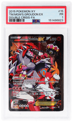 2015 Pokemon XY Double Crisis Team Magma’S Groudon Ex #15 PSA 1