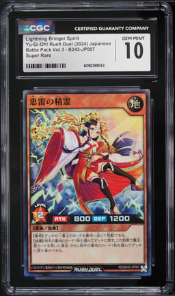 2024 Yu-Gi-Oh! Japanese Rush Duel Battle Pack Vol.3 Lightning Bringer Spirit #B243-JP007 CGC 10
