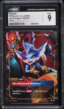2026 Riftbound League Of Legends LoL Spiritforged Rumble #181 CGC 9 MINT