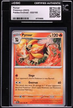 2023 Pokemon Scarlet & Violet Paldea Evolved Pyroar #32 CGC AUTH