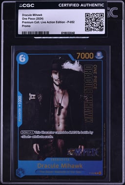 2024 One Piece Promo Premium Collection Live Action Alt Art Dracule Mihawk #P-052 CGC AUTH