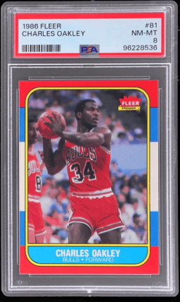 1986 Fleer Charles Oakley #81 PSA 8