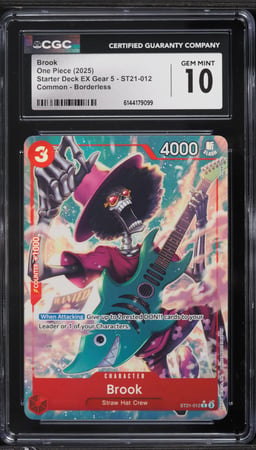 2025 One Piece Starter Deck EX Gear 5 Alt Art Brook #ST21-012 CGC 10 GEM MINT