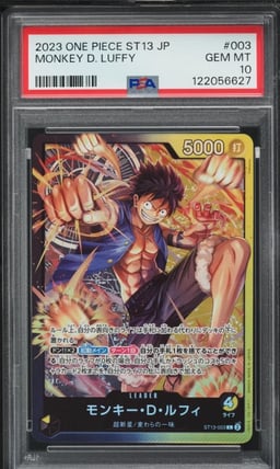 2023 One Piece Japanese Three Brothers Leader Monkey D. Luffy #ST13-003 PSA 10