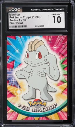 1999 Topps Pokemon Series 1 Machop #66 CGC 10 GEM MINT