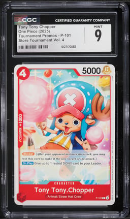 2025 One Piece Tournament Promos Store Vol. 4 Tony Tony Chopper #P-101 CGC 9 MINT