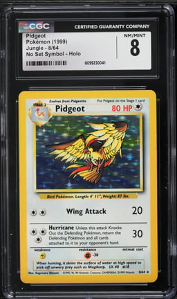 1999 Pokemon Jungle No Set Symbol Holo Pidgeot #8 CGC 8 NM-MT