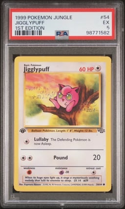 1999 POKEMON JUNGLE 1ST EDITION #54 JIGGLYPUFF PSA 5
