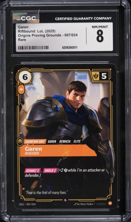 2025 Riftbound League Of Legends LoL Origins Proving Grounds Garen #7 CGC 8 NM-MT