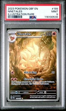 2023 POKEMON OBF EN-OBSIDIAN FLAMES ILLUSTRATION RARE #199 NINETALES PSA 9
