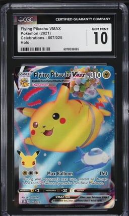 2021 Pokemon Sword & Shield Celebrations Full Art Flying Pikachu VMAX #7 CGC 10