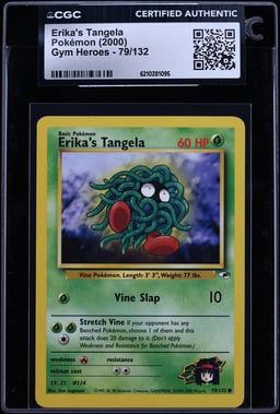 2000 Pokemon Gym Heroes Erika's Tangela #79 CGC AUTH
