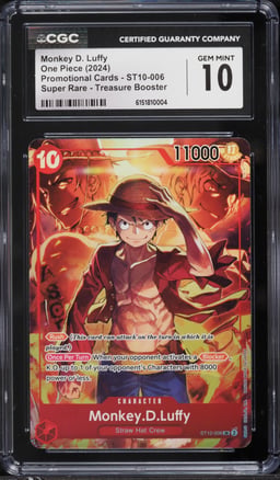 2024 One Piece Promo Treasure Booster SR Monkey D. Luffy #ST10-006 CGC 10 GEM MINT