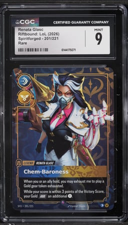 2026 Riftbound League Of Legends LoL Spiritforged Renata Glasc #201 CGC 9 MINT