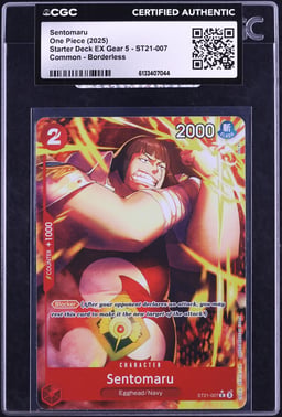 2025 One Piece Starter Deck EX Gear 5 Borderless Sentomaru #ST21-007 CGC AUTH