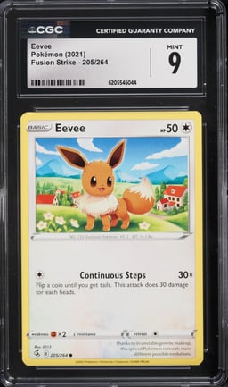 2021 Pokemon Sword & Shield Fusion Strike Eevee #205 CGC 9 MINT