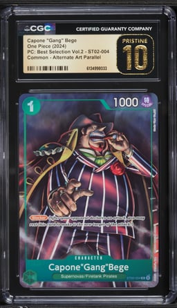 2024 One Piece Premium Collection Best Selection Vol 2 Alt Art Capone "Gang" Bege CGC 10
