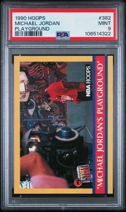 1990 HOOPS #382 MICHAEL JORDAN PLAYGROUND PSA 9