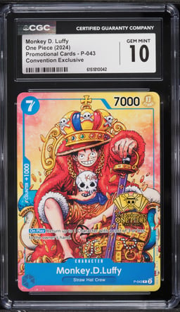 2024 One Piece Promo Convention Exclusive Monkey D. Luffy #P-043 CGC 10 GEM MINT