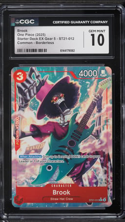 2025 One Piece Starter Deck EX Gear 5 Alt Art Brook #ST21-012 CGC 10 GEM MINT