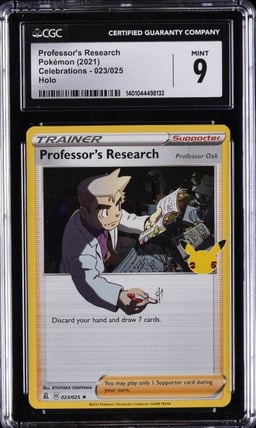 2021 POKEMON CELEBRATIONS #023 PROFESSOR'S RESEARCH CGC 9