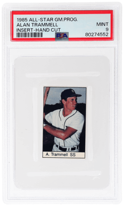 1985 All-Star Game Program Inserts Hand Cut Alan Trammell PSA 9