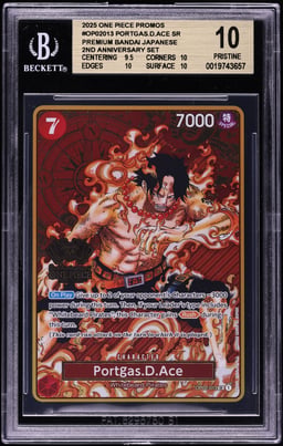 2025 One Piece Promo 2nd Anniversary Set SR Portgas D. Ace #OP02-013 BGS 10 PRISTINE