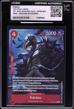 2024 One Piece Japanese Premium Best Selection Volume 2 Alt Art Karasu #OP05-005 CGC AUTH