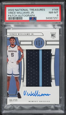 2022 National Treasures Vince Williams Jr ROOKIE PATCH AUTO /99 #144 PSA 8 NM-MT