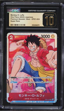 2024 One Piece Japanese Premium Booster Best SR Monkey D. Luffy #OP01-024 CGC 10 PRISTINE