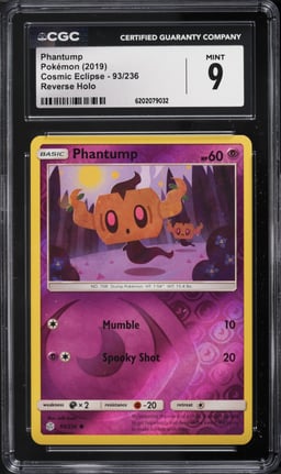 2019 Pokemon Cosmic Eclipse Reverse Holo Phantump #93 CGC 9 MINT