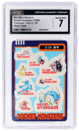 1998 Pokemon Bandai Sealdass Part 4 Japanese Water Type Mini Mini Stickers #20 CGC 7