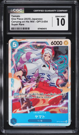 2025 One Piece Japanese Carrying On His Will Super Rare Yamato #OP13-054 CGC 10 GEM MINT