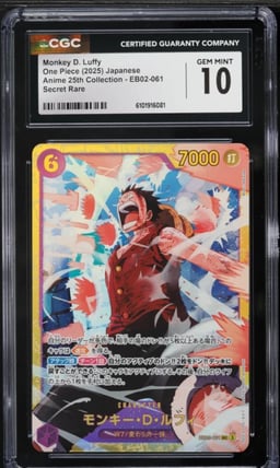 2025 One Piece Japanese Anime 25th Collection SEC Monkey D. Luffy #EB02-061 CGC 10 GEM MINT