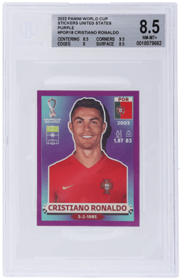 2022 Panini World Cup Stickers United States Purple Cristiano Ronaldo #POR18 BGS 8.5