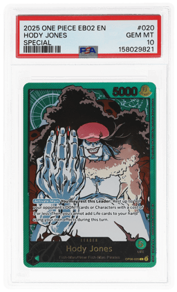 2025 One Piece Extra Booster Anime 25th Collection Hody Jones #OP06-020 PSA 10
