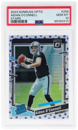 2023 Donruss Optic Rated Rookie Stars Aidan O'Connell #258 PSA 10