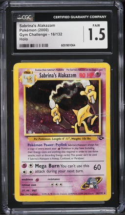 2000 Pokemon Gym Challenge Holo Sabrina's Alakazam #16 CGC 1.5 FR