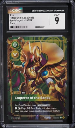 2026 Riftbound League Of Legends LoL Spiritforged Azir #197 CGC 9 MINT