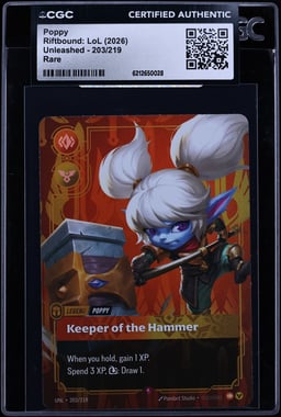 2026 Riftbound League Of Legends LoL Unleashed Poppy #203 CGC AUTH