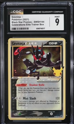 2021 Pokemon SWSH Black Star Promo Celebrations Greninja Gold Star #144 CGC 9
