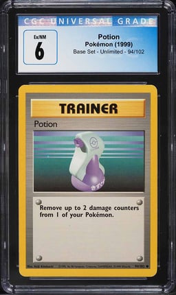 1999 Pokemon Base Set Potion #94 CGC 6 EXMT