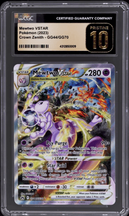 2023 Pokemon Sword and Shield Crown Zenith Mewtwo Vstar #GG44 CGC BL