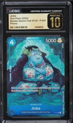 2024 One Piece Bandai Games Fest '23 Jinbe #P-030 CGC 10 PRISTINE