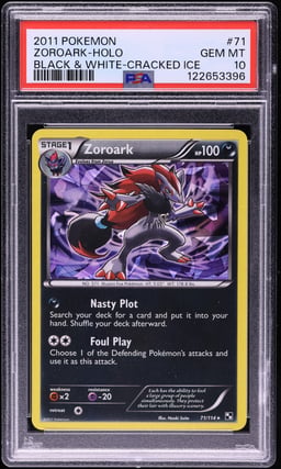 2011 Pokemon Black & White Cracked Ice Holo Zoroark #71 PSA 10 GEM MINT