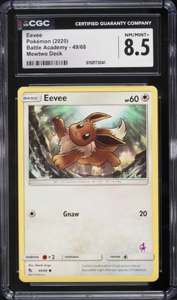 2020 Pokemon Sun & Moon Battle Academy Eevee #49 CGC 8.5 NM-MT+