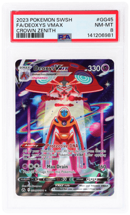 2023 Pokemon Sword and Shield Crown Zenith Deoxys Vmax #GG45 PSA 8